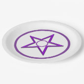 Assiettes En Carton Plaque papier - Étoile violette et cercles (Angle)