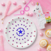 Assiettes En Carton Plaque papier - Étoiles en rouge et bleu (Fête)