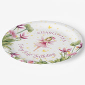 Assiettes En Carton Plaque papier Fairy First Birday Party (Angle)