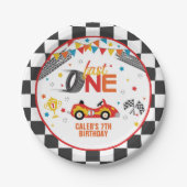 Assiettes En Carton Plaque papier Fast One Racing First Birthday (Devant)