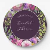 Assiettes En Carton Plaque papier Fête des mariées de rêve d'aubergine (Devant)