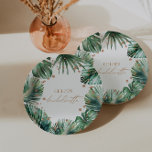 Assiettes En Carton Plaque Papier Feuille de Bachelorette Tropicale<br><div class="desc">Conçu pour coordonner avec pour la collection de Faire-part de mariage "Chloe". Voir le lien de collection sur cette page pour voir tous les éléments correspondants dans cette belle conception.</div>