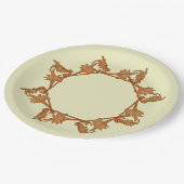 Assiettes En Carton Plaque papier - Feuilles en cercle (octogone) (Angle)