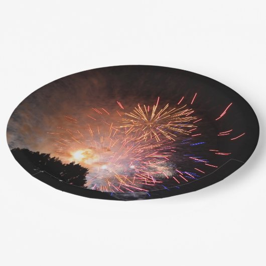 Assiettes En Carton Plaque papier Fireworks (Angle)