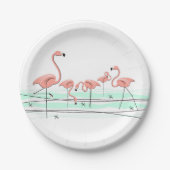 Assiettes En Carton Plaque papier Flamant rose Ocean Group (Devant)