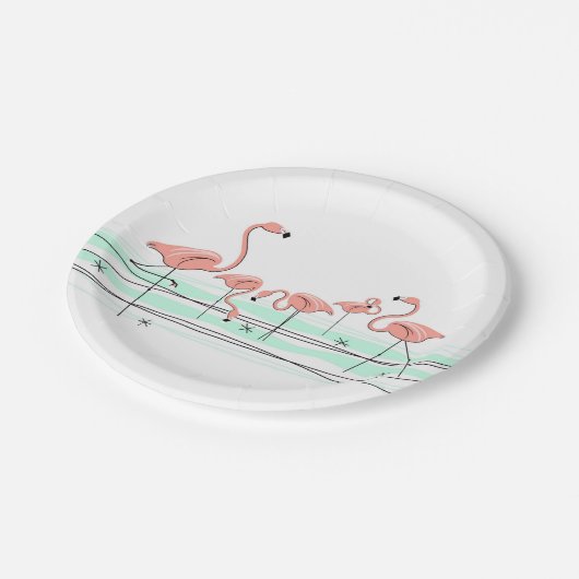 Assiettes En Carton Plaque papier Flamant rose Ocean Group (Angle)