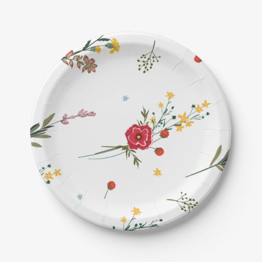 Assiettes En Carton Plaque papier fleur sauvage (Devant)