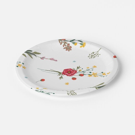 Assiettes En Carton Plaque papier fleur sauvage (Angle)