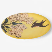 Assiettes En Carton Plaque papier FLEURS IMPRIMANTES JAPONAISES AVEC O (Angle)