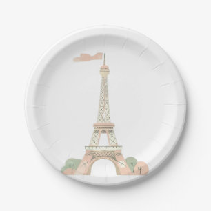 Assiettes En Carton Plaque Papier Français Paris Bonjour