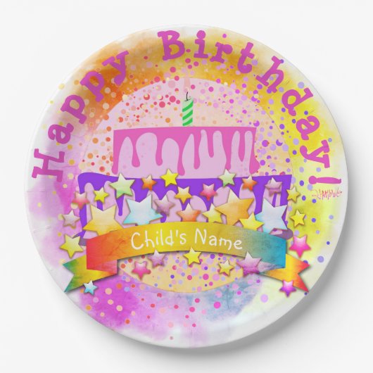 Assiettes En Carton Plaque papier gâteau d'anniversaire - HAMbWG (Devant)