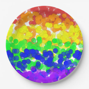 Assiettes En Carton Plaque papier gay pride Bokeh