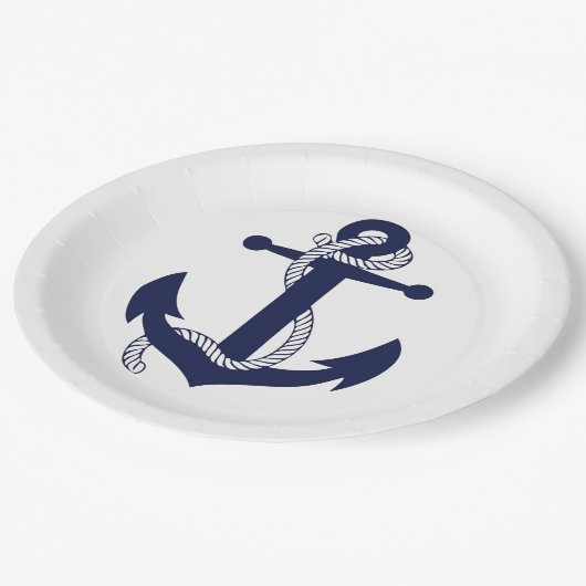 Assiettes En Carton Plaque papier - Grande Ancre et corde (Angle)