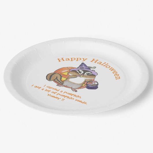 Assiettes En Carton Plaque papier Halloween Chipmunk (Angle)