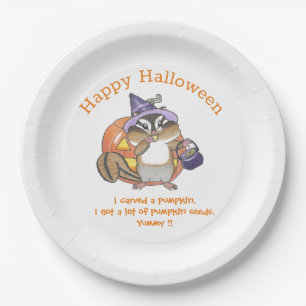 Assiettes En Carton Plaque papier Halloween Chipmunk