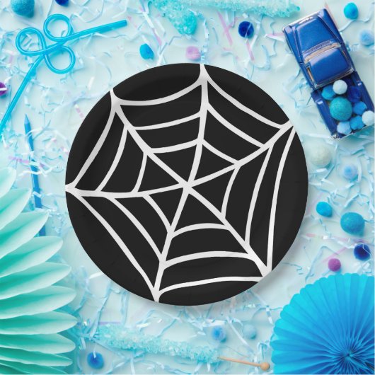Assiettes En Carton Plaque papier Halloween Spiderweb (Fête)