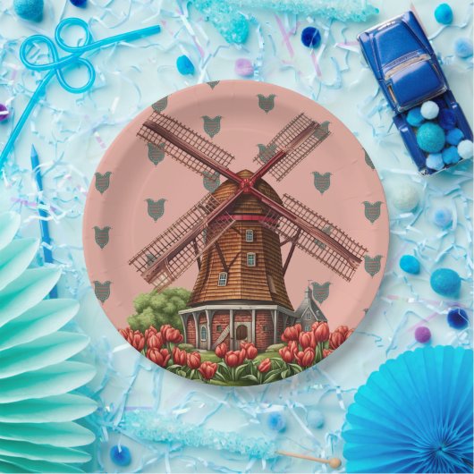 Assiettes En Carton Plaque papier Holland Tulips (Fête)