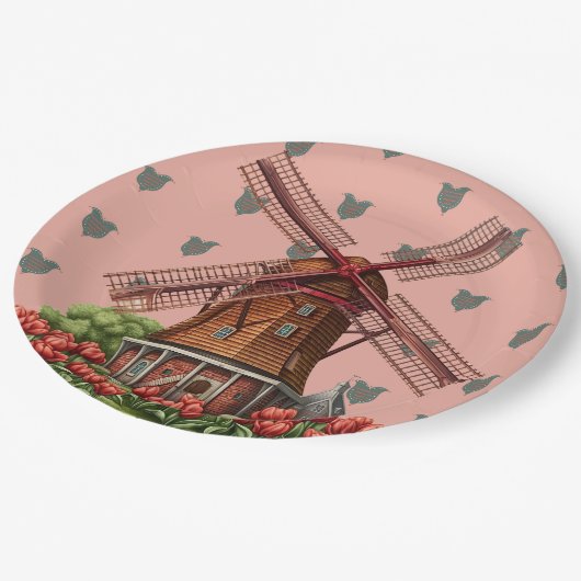 Assiettes En Carton Plaque papier Holland Tulips (Angle)