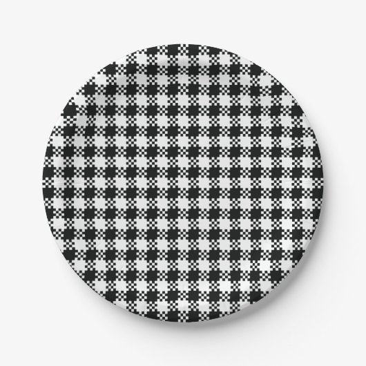 Assiettes En Carton Plaque papier Houndstooth (Devant)