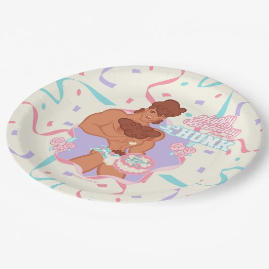 Assiettes En Carton Plaque papier Hunk Anniversaire (Angle)