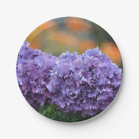 Assiettes En Carton Plaque papier Hydrangea impressionniste (Devant)
