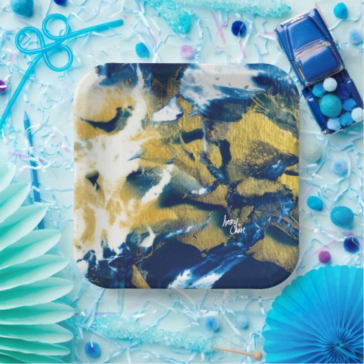 Assiettes En Carton Plaque papier Indigo SPWW (Fête)