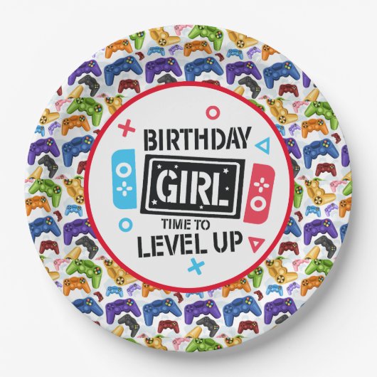 Assiettes En Carton Plaque Papier Joueur Fille Anniversaire (Devant)