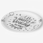 Assiettes En Carton Plaque papier "Joyeux anniversaire" (Angle)