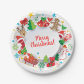 Assiettes En Carton Plaque papier - Joyeux Noël Bonne année! XMAS (Devant)