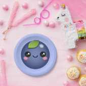Assiettes En Carton Plaque papier Kawaii Blueberry (Fête)