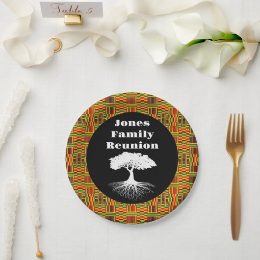 Assiettes En Carton Plaque papier Kente Black Family Reunion (Mariage)