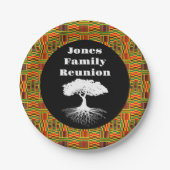 Assiettes En Carton Plaque papier Kente Black Family Reunion (Devant)
