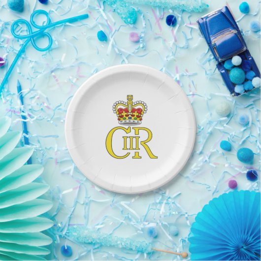 Assiettes En Carton Plaque papier King Charles III Royaume-Uni - soiré (Fête)