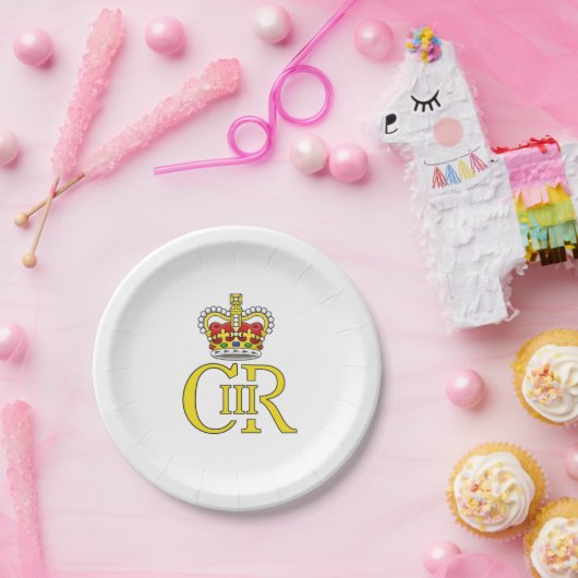 Assiettes En Carton Plaque papier King Charles III Royaume-Uni - soiré (Fête)