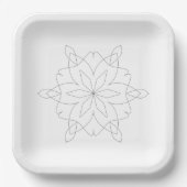 Assiettes En Carton Plaque papier - Lignes simples Mandala Motif (Recto)