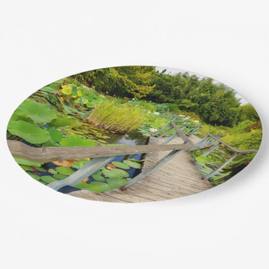 Assiettes En Carton Plaque papier Lily Pond (Angle)