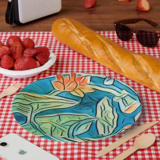 Assiettes En Carton Plaque papier Lily Pond