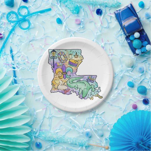 Assiettes En Carton Plaque papier Louisiane (Fête)