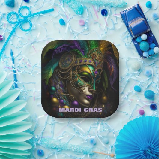 Assiettes En Carton Plaque Papier Mardi Gras (Fête)