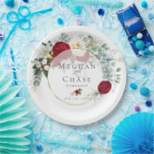 Assiettes En Carton Plaque papier mariage | Bouquet Red Peony vibrant (Fête)