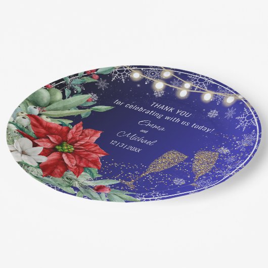 Assiettes En Carton Plaque papier Mariage de Noël (Angle)