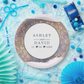 Assiettes En Carton Plaque papier Mariage Iridescente Purple Gold Part (Fête)