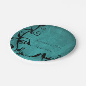 Assiettes En Carton Plaque papier Mariage Lovebirds turquoise (Angle)
