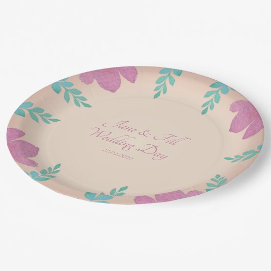 Assiettes En Carton Plaque papier Mariage personnalisée (Angle)