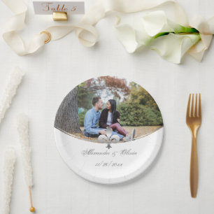 Assiettes En Carton Plaque papier Mariage Silver Fleur de Lis