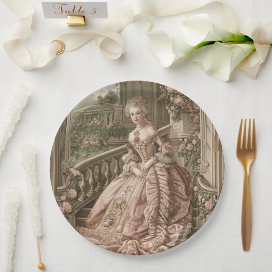 Assiettes En Carton Plaque Papier Marie Antoinette (Mariage)