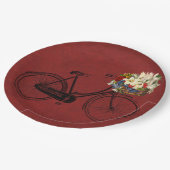 Assiettes En Carton Plaque papier Merlot vélo ivoire rouge (Angle)