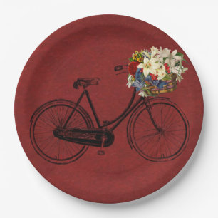 Assiettes En Carton Plaque papier Merlot vélo ivoire rouge