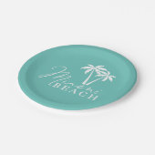Assiettes En Carton Plaque papier moderne Miami Beach Palm Tree (Angle)