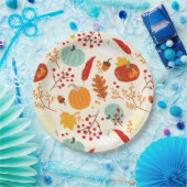 Assiettes En Carton Plaque papier Motif Citrouille et Feuille d'automn (Fête)